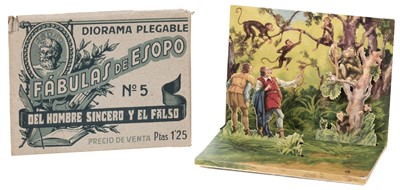 Lot 618 - Folding Diorama. Aesop's Fables, Barsal Edition, Barcelona: Barguno & Salvat S.L., circa 1940s