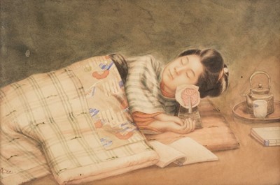 Lot 234 - Ryuko (Tsutaya, 1868-1933). Sleeping Geisha