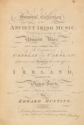 Lot 330 - Bunting (Edward). A General Collection of the Ancient Irish Music..., [1796]