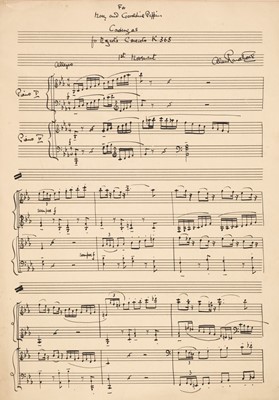 Lot 349 - Rawsthorne (Alan, 1905-1971). Cadenzas for Mozart's Concerto K. 365, [1949]