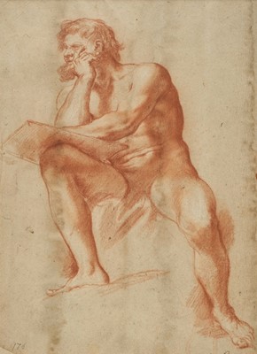 Lot 12 - Venetian School. Seated Male Nude, 17th century.., and one other