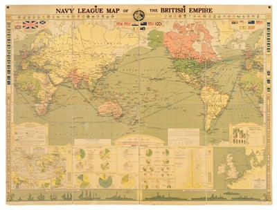 Lot 158 - World. Navy League Map of the British Empire,  The London Geographical Institute, circa 1925