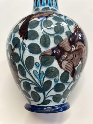 Lot 444 - De Morgan (William, 1839-1917). An early Fulham period Persian ovoid pottery vase