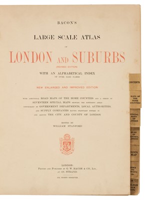 Lot 75 - Bacon (G. W.). Bacon's Large-Scale Atlas of London and Suburbs (Revised Edition)..., circa 1910