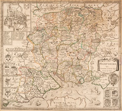 Lot 111 - Hampshire. Saxton (Christopher & Lea Philip), Hampshire by C. Saxton..., circa 1695