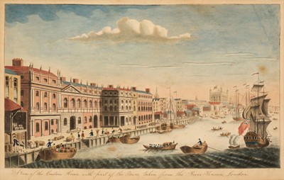 Lot 208 - London. A View of the Custom House with part of the Tower, taken from the River..., circa 1785