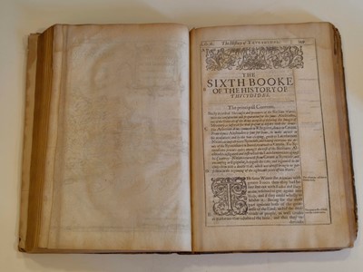Lot 264 - Thucydides. Eight Bookes of the Peloponnesian Warre, 1634