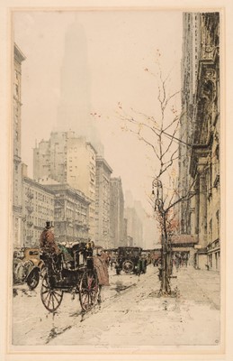 Lot 339 - Kasimir (Luigi, 1881-1962). Park Avenue, New York, circa 1929, etching printed in colours