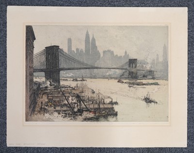 Lot 360 - Kasimir (Luigi, 1881-1962). Brooklyn Bridge, New York, circa 1930..., and others