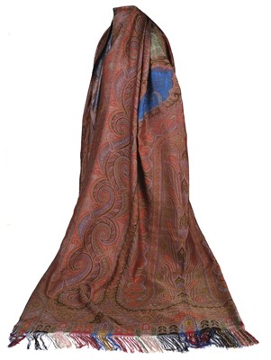 Lot 539 - Shawl. A large woven silk shawl, circa 1860s