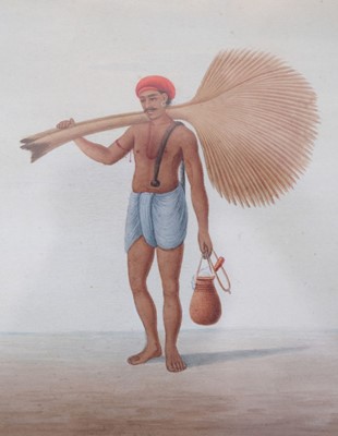 Lot 234 - Shiva Lal (1817 - 87). Ten watercolours of Indian craftsmen and musicians, circa 1860