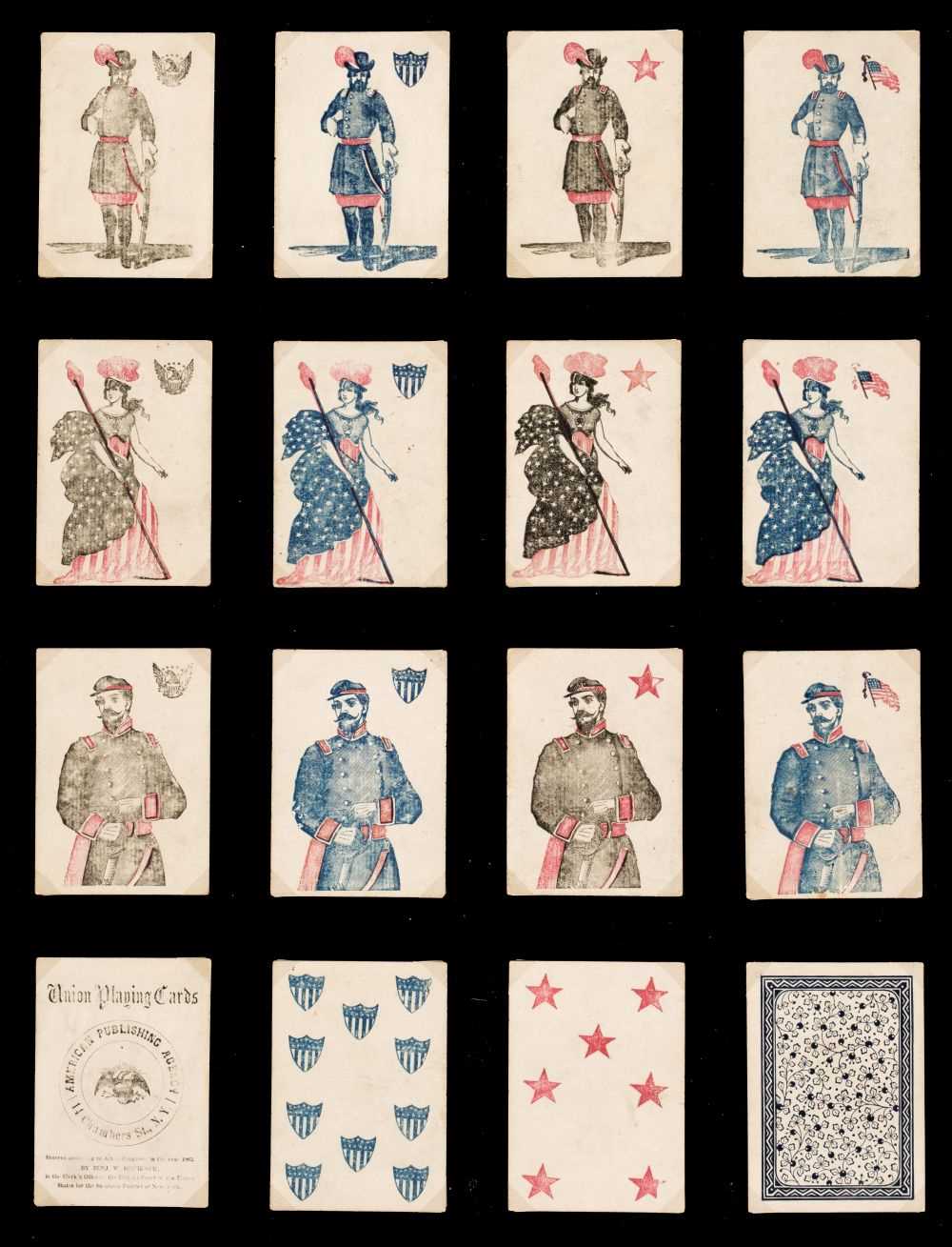 Lot 504 - American Civil War playing cards. Union Cards, second edition, New York: American Card Co., 1863