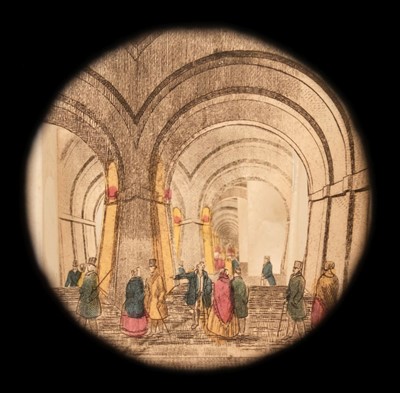 Lot 689 - Thames Tunnel. Folding telescopic peepshow, printed by Azulay, circa 1851