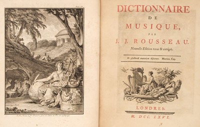 Lot 351 - Rousseau (Jean-Jacques). Dictionnaire de Musique, new edition, London: 1766, & 5 others