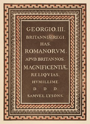 Lot 52 - Lysons (Samuel). Account of Roman Antiquities Discovered at Woodchester,  1797