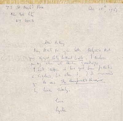 Lot 766 - Auden (Wystan Hugh, 1907-1973). Two Autograph Letters Signed, ‘Wystan’