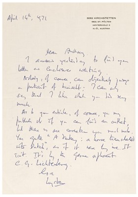 Lot 769 - Three Autograph Letters Signed, ‘Wystan’, 14 April 1971, 1 & 13 July [1971]