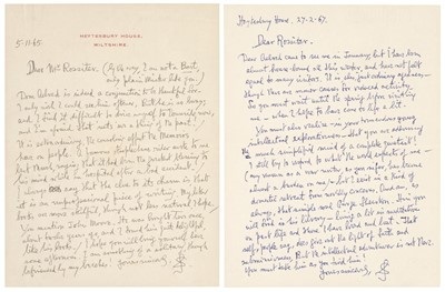 Lot 779 - Sassoon (Siegfried Loraine, 1886-1967). Two Autograph Letters Signed with monogram 'SS'