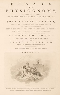 Lot 307 - Lavater (John Caspar). Essays on Physiognomy..., 3 volumes, 1789-98