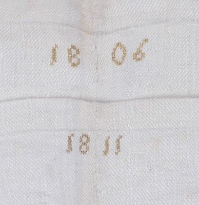 Lot 501 - Household Linen. A pair of sheets, 1806 and 1811