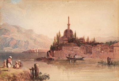 Lot 173 - British School. A Mosque at the waterside, Constantinople, circa 1835-1840