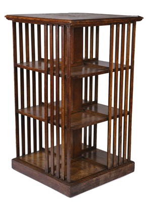 Lot 222 - Bookcase. An oak revolving bookcase, circa 1920s