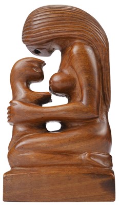 Lot 281 - Cox (Morris, 1903-1998). Study of a Woman and Cat, circa 1948-50, wood carving