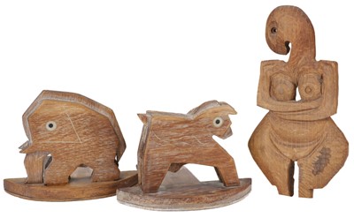 Lot 286 - Cox (Morris, 1903-1998). Bookends, wood carving