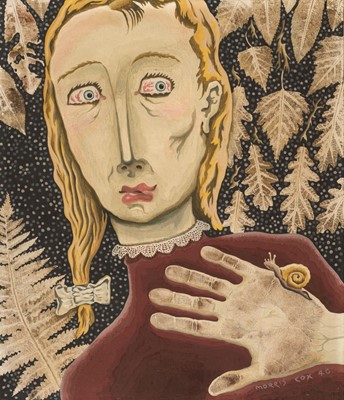 Lot 277 - Cox (Morris, 1903-1998). Girl with a Snail, 1946, tempera on panel