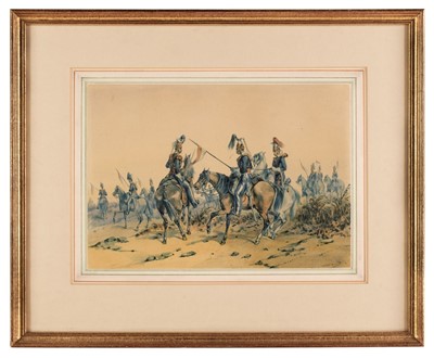 Lot 36 - Norrie (Orlando, 1832-1901). The 17th Lancers at the Crimea, watercolour on paper