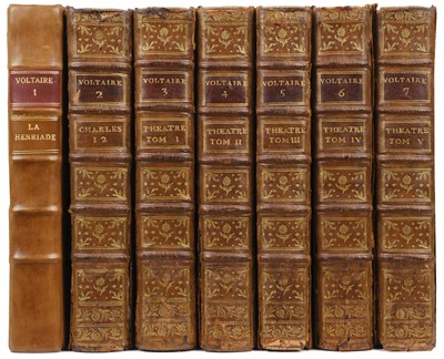 Lot 339 - Voltaire. [Collection complette des œuvres de Mr. de Voltaire], volumes 1-7 only, Geneva, 1768