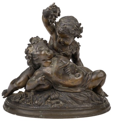 Lot 228 - Clodion (Claude Michel, 1738-1814). Bacchus and Putto, circa 1880