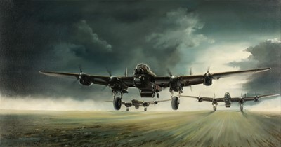 Lot 400 - Gardner (Maurice). "Dambuster Take Off", oil on canvas