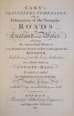 Lot 25 - Cary (John). Cary's Traveller's Companion..., 1817