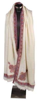 Lot 537 - Shawl. A large embroidered shawl, Kashmir, India, circa 1860