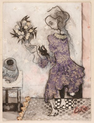 Lot 215 - Cox (Morris, 1903-1998). Maeve, 1981, acrylic and oil glaze on board with incised lines