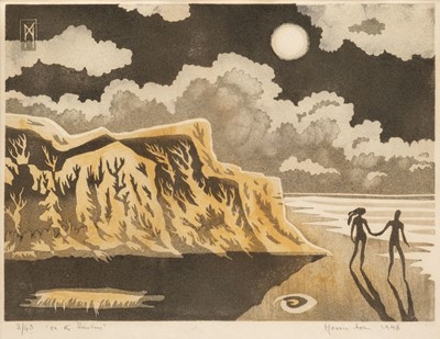 Lot 360 - Cox (Morris, 1903-1998). On the Seashore, 1946, woodcut in four colours