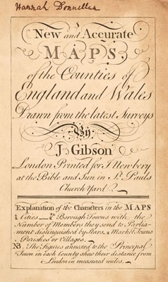 Lot 30 - Gibson (John). New and Accurate Maps of the Counties of England and Wales, [1759]