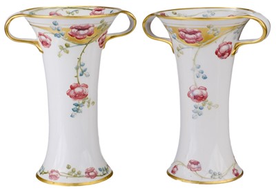 Lot 561 - Moorcroft Vases. A pair of William Moorcroft pottery vases for James Macintyre, circa 1900