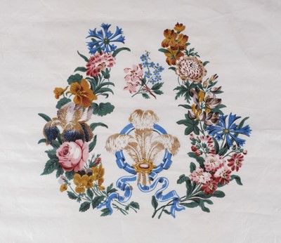 Lot 497 - Fabric. A long length of glazed chintz for seat covers, British, early 19th century