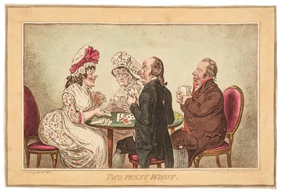 Lot 138 - Gillray (James). Two Penny Whist, H. Humphrey, Jany. 11th 1796