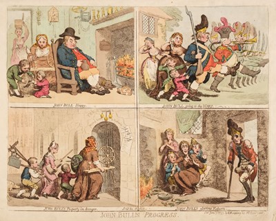 Lot 231 - Gillray (James). John Bull's Progress, H. Humphrey, June 3rd 1793