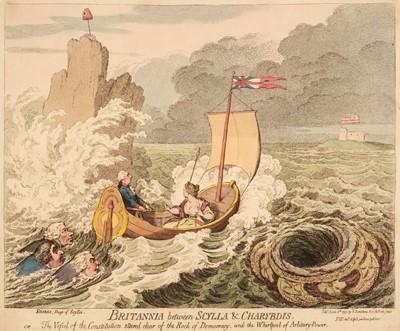 Lot 222 - Gillray (James). Britannia between Scylla & Charybdis..., H. Humphrey, April 8th 1793