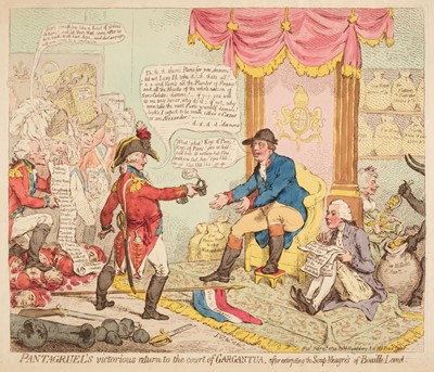 Lot 236 - Gillray (James). Pantagruel's victorious return to the Court of Gargantua..., H. Humphrey, 1794