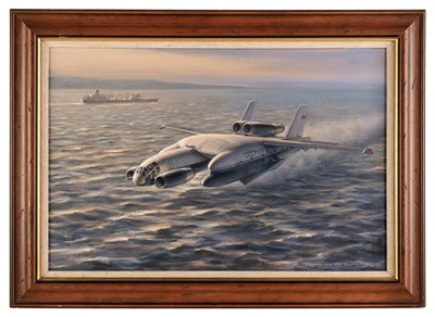 Lot 300 - Wong (Ronald). Bartini's Bizarre Behemoth (Beriev 14 M1P), oil on canvas