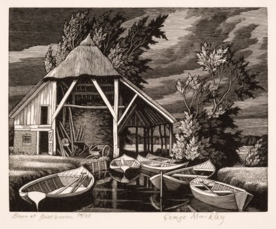 Lot 392 - Mackley (George, 1900-1983). Barn at Giethoon, 1968