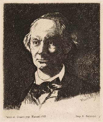 Lot 324 - Manet (Edouard, 1832–1883). Charles Baudelaire de Face, 1868, etching