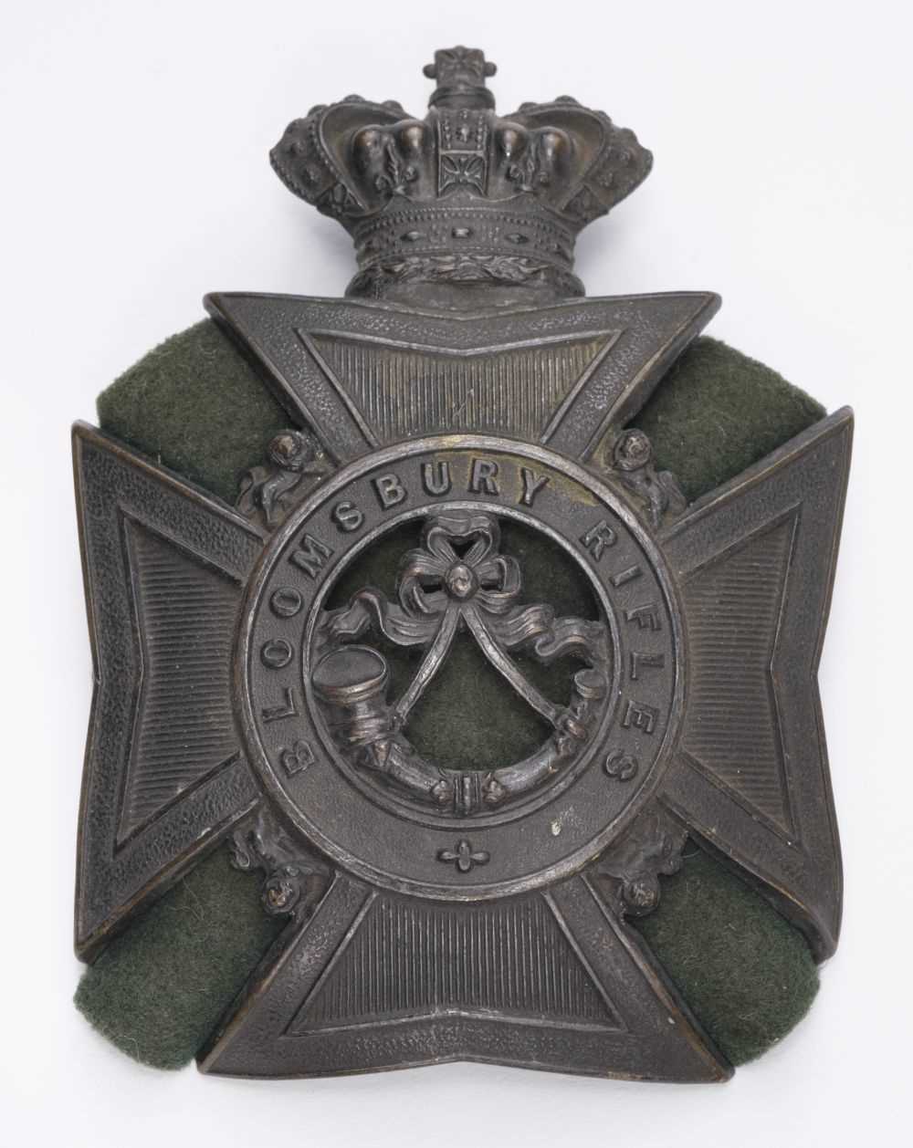 Lot 58 - Bloomsbury Rifles. A Victorian shako plate circa 1868