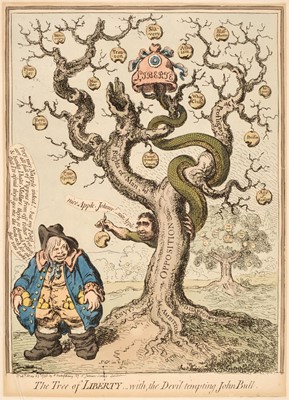 Lot 253 - Gillray (James). The Tree of Liberty - with the Devil Tempting John Bull, 1798