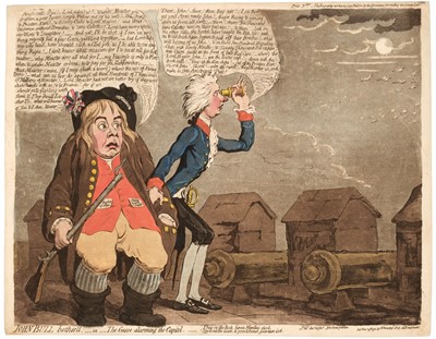 Lot 215 - Gillray (James) John Bull bother'd or The geese alarming the Capitol, 1792